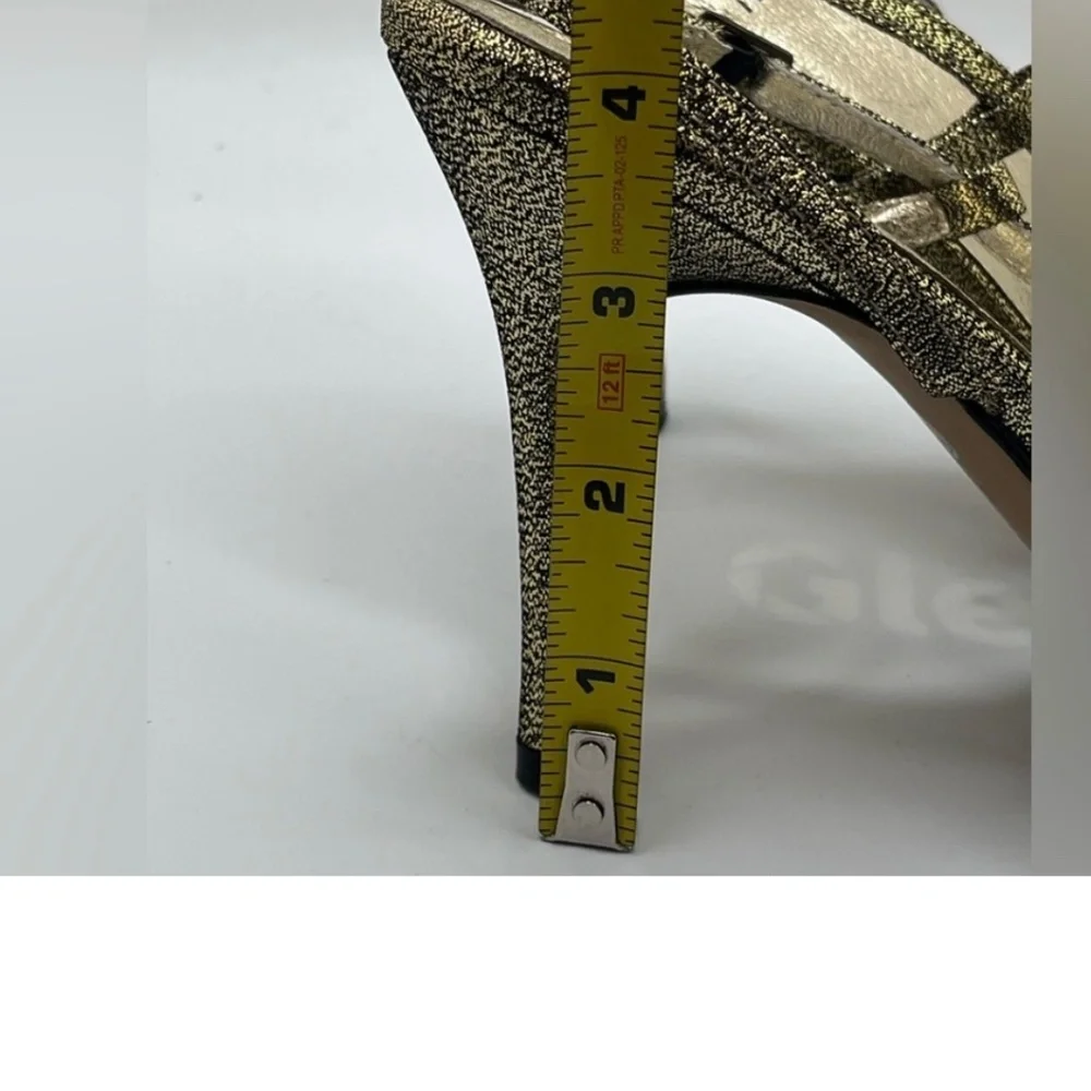 Carlo Fellini Women’s Lyli Nightlife Sequin Slingback Gold Shoes Size 8 - Picture 8 of 10